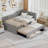 3-Drawers Upholstered Daybed with Trundle-557454637-557454636