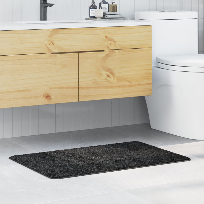 Microfiber Non-Slip Bath Mat Rectangular, 60cm, 90cm, Dark Grey