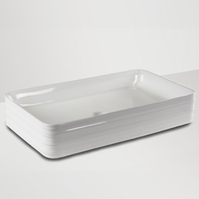 Juvia 15'' Texture Vitreous China Rectangular Bathroom Sink