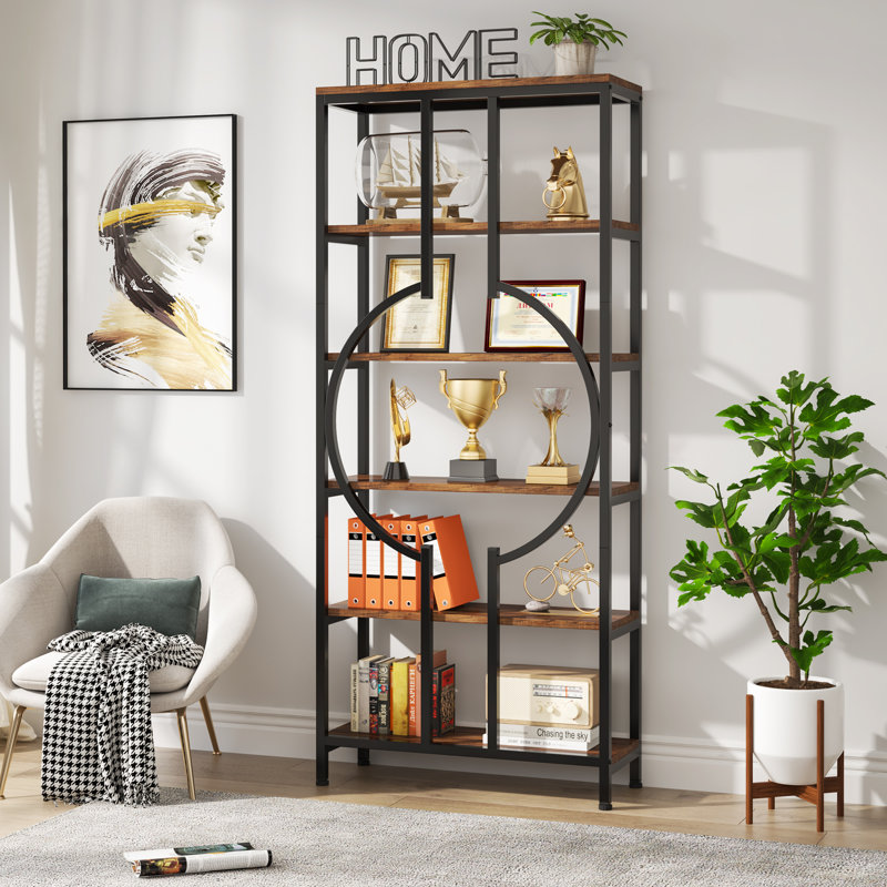 Étagère à livres H 70,9 po x l 27,55 po Linsly, Noir / brun