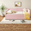 Lits avec rangement, lit de jour extensible en bois et bois aggloméré rose pour les petites pièces