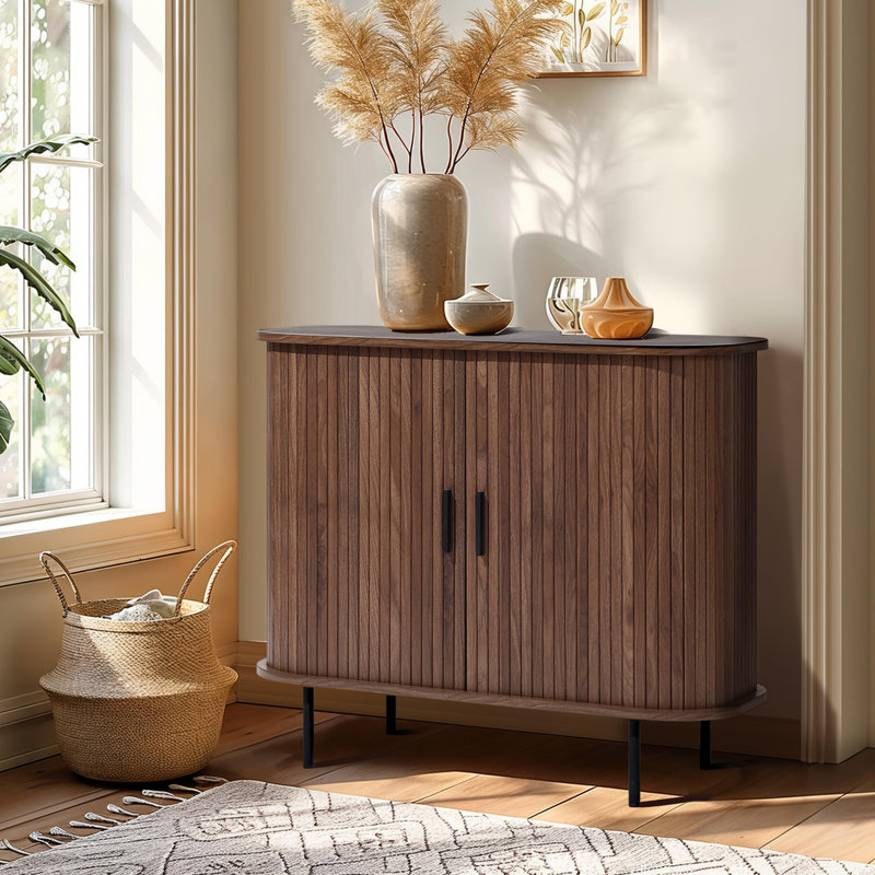 Buffet 35,4 "avec rangement, Noyer