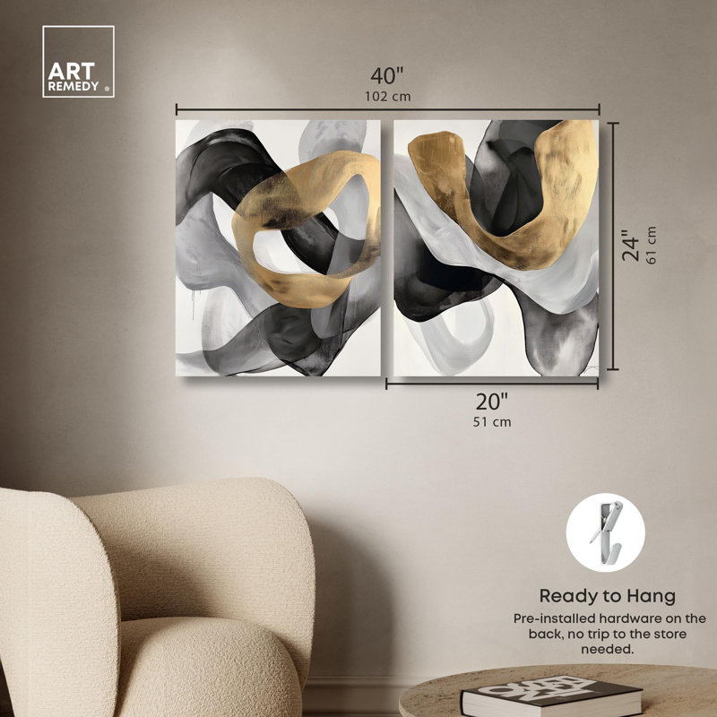 Golden Chaos , H 24 po x l 20 po, Toile tendue