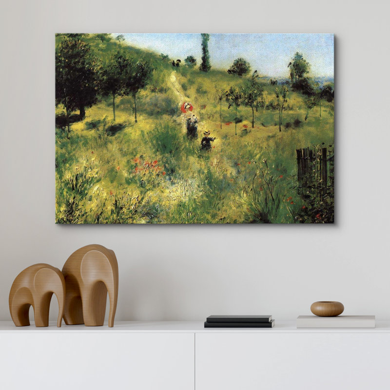 «Path in the Tall Grass» par Pierre Auguste Renoir, reproduction d'art sur toile encadrée, H 24 po x l 36 po x P 2 po