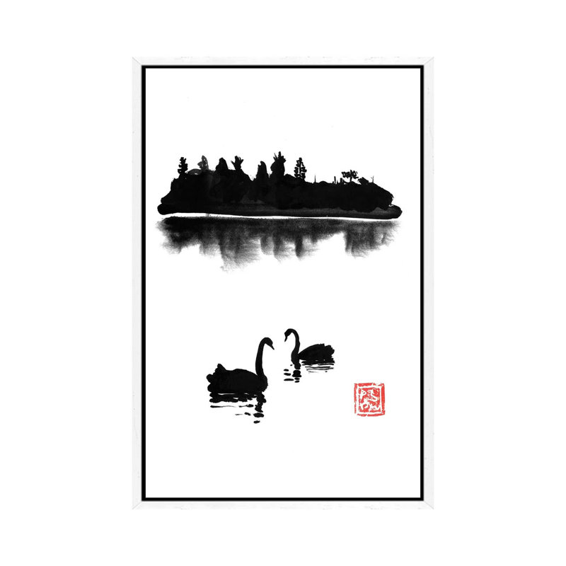 Swan Island by Péchane - Print on Canvas, White Framed, 66.04 cm H x 45.72 cm W