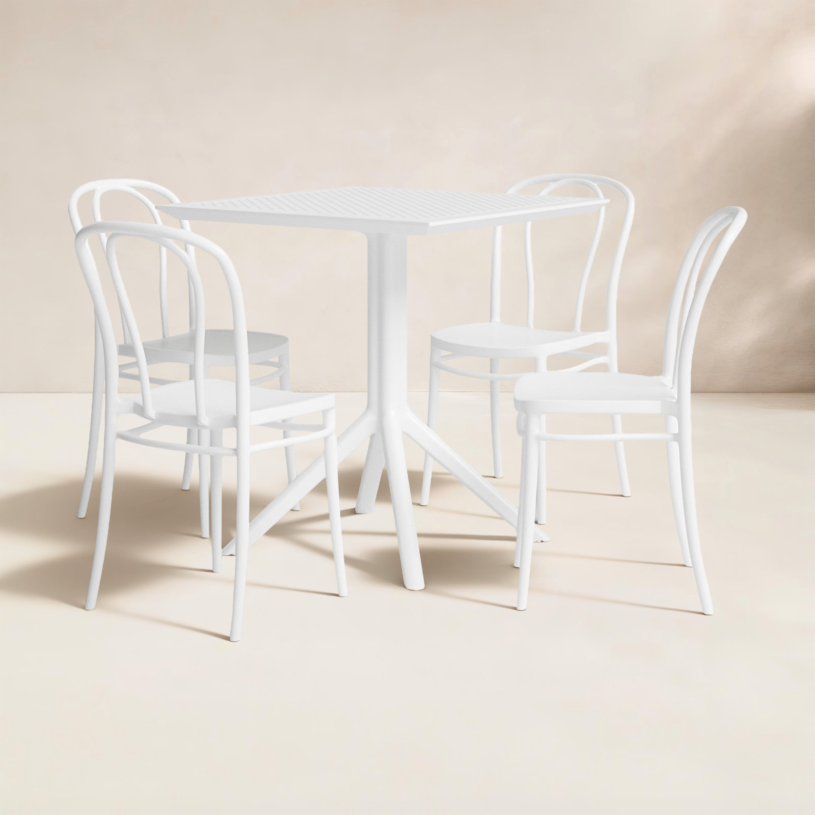 Farrah 32" Patio Dining Set, White