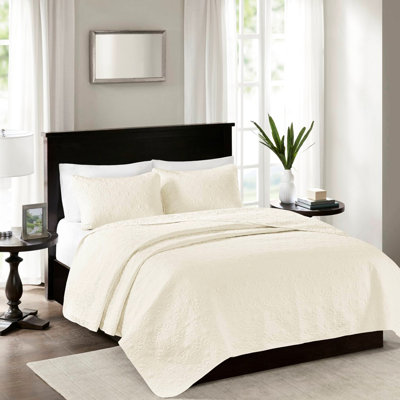 Couette réversible crème pour lit simple ou simple XL - Coton prélavé pour une chambre relaxante. Comprend 1 taie d'oreiller et 1 matelassage pour une ambiance sereine. Ensemble de 3 pièces avec 1 taie d'oreiller.