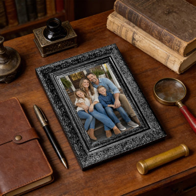 Cadre photo sophistiqué noir 1PC 11 "x 14" avec support de table et crochets muraux