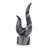 Abstract Curved Marble Statue Home Decor -Decorative Object For Table Figurine - Sculpture Accent Decoration For Living Room - 12", Gray & White