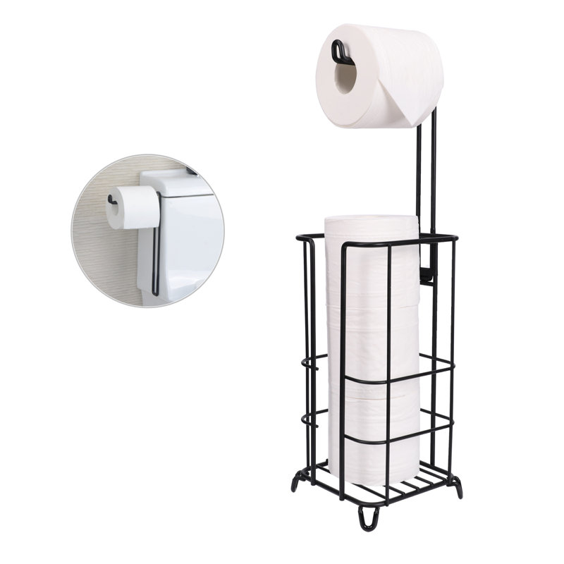 Porte-papier hygiénique sur pied, Noir mat