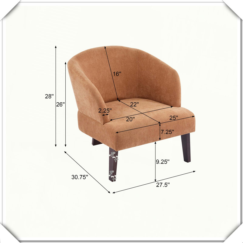 Fauteuil Mid-Century d'inspiration Mid-Century, Orange citrouille