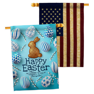 Drapeau de maison 2 pi 3 pi x 2 pi 3 pi Pâques
