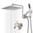 All Metal 10 Inch Shower Head With Handheld Spray Combo, Built-in Mode 3-way Diverter-110812473