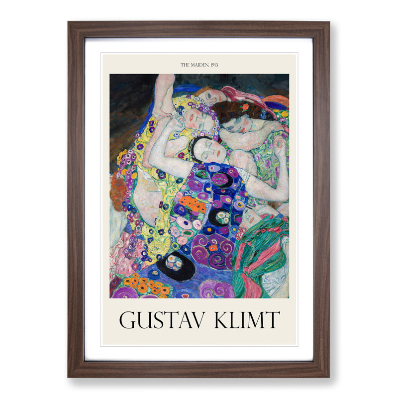 The Maiden by Gustav Klimt - Framed Print, Walnut Framed, 48cm H x 36cm W x 2cm D