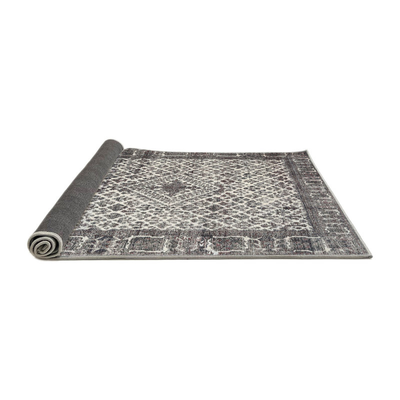 Tapis beige/gris traditionnel Hardyston, Rond 4 pi