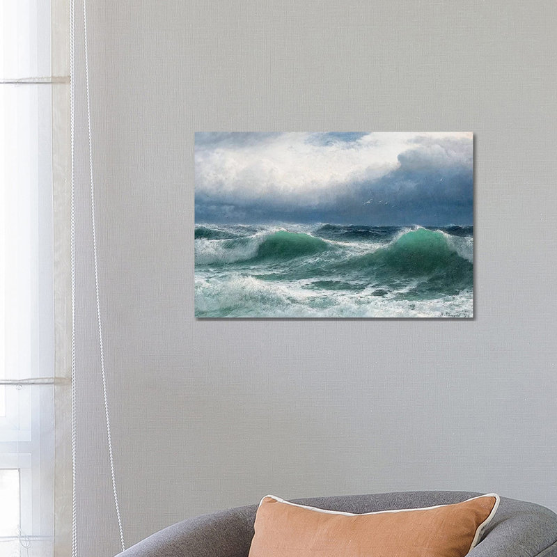 Stormy Sea With Translucent Breakers, 1894 by David James - Wrapped Canvas Print, 66.04 cm H x 45.72 cm W x 3.175 cm D