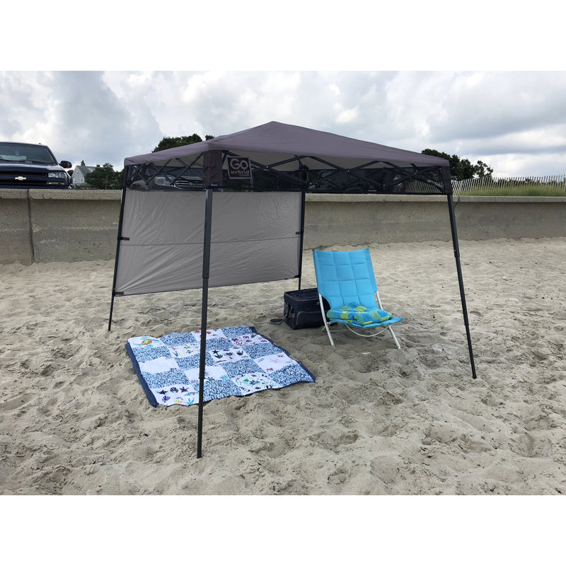 Auvent hybride compact et léger à pattes inclinées Quik Shade 7 pi x 7 pi Go, gris anthracite, Gris anthracite