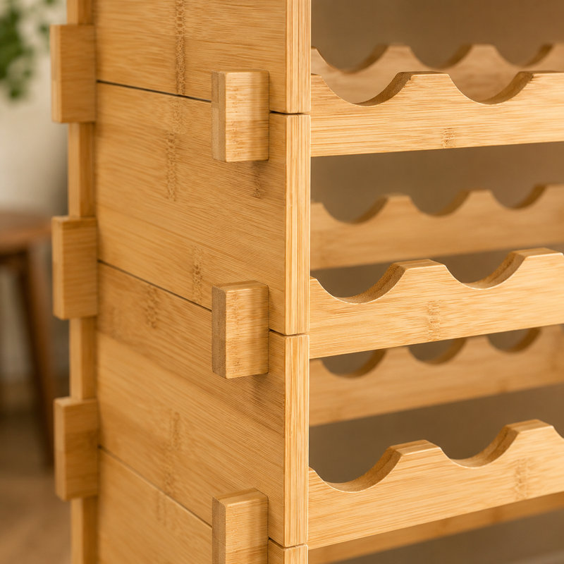 Support à vin en bambou, rangement modulaire empilable pour bouteilles, présentoir autoportant