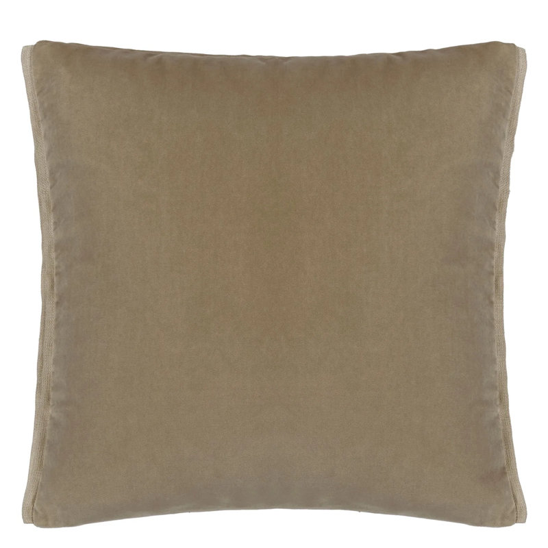 Varese Velvet Decorative Pillow, Roebuck/Parchment, 17" H x 17" W