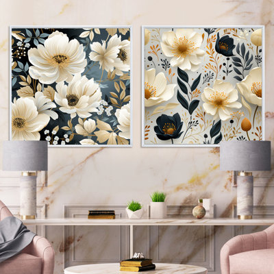 Portneuf - Ensemble de 2 collages floraux carrés