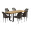 Ensemble de table de salle à manger à rallonge 66,9 po avec table à rallonge avec 6 chaises-746384808