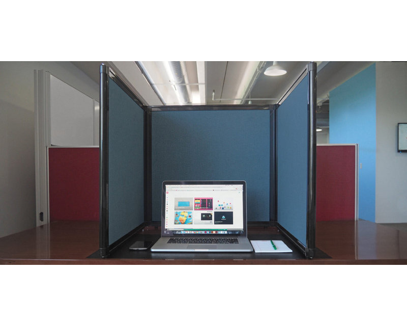 Présentoir de table pliable de 36 po de hauteur, Bleu, H 36 po x l 99 po x P 3 po