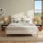 Scandinavian Upholstered Platform Bed with Solid Wood Frame-28691559-28691552