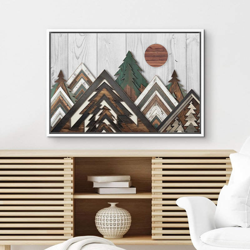 Western, effet de bois, paysage, pin ensoleillé, montagne, nature, ferme, décoration murale, chambre à coucher, impression sur toile
