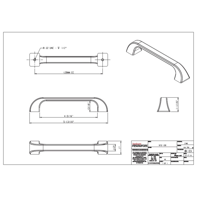 Marlo Bar Pull, Polished Nickel, 3 3/4"