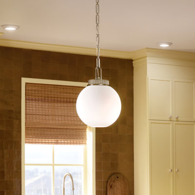 Andorra 11-inch 1-Light Pendant in Champagne Bronze with Satin Etched Opal Glass Globe