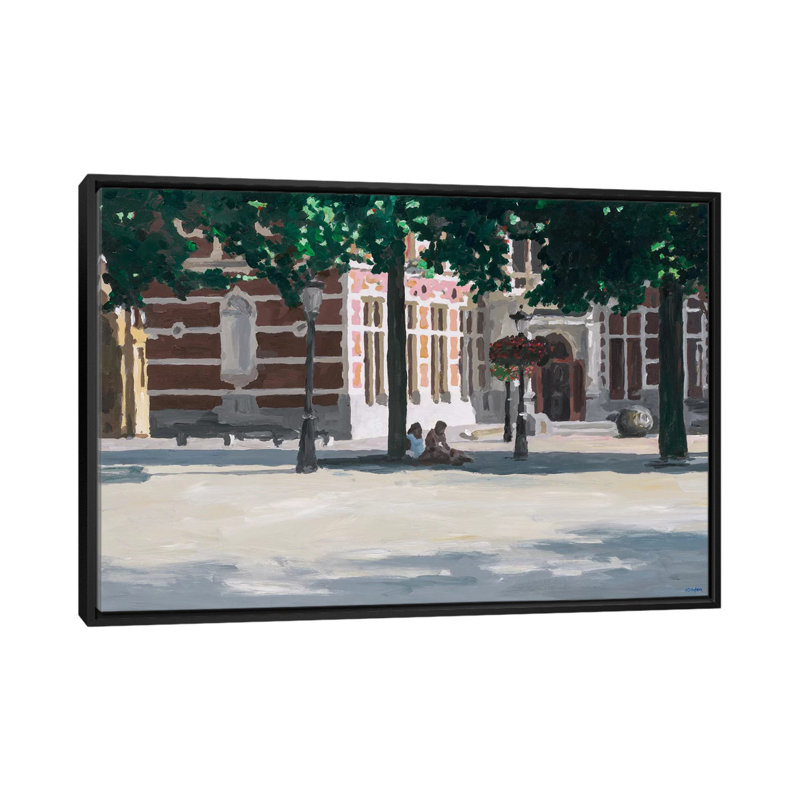 « under the tree », reproduction sur toile, H 18 po x l 26 po x P 1,5 po, Toile avec cadre flottant noir, Pas de tapis