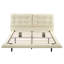 Grand lit plateforme en cuir PU avec tête de lit capitonnée et lumières DEL, cadre de lit tapissier moderne, assemblage facile, sans sommier, blanc-1643439107