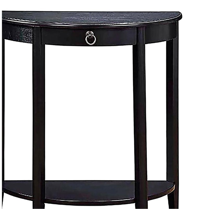 Black Console Table with Bottom Shelf