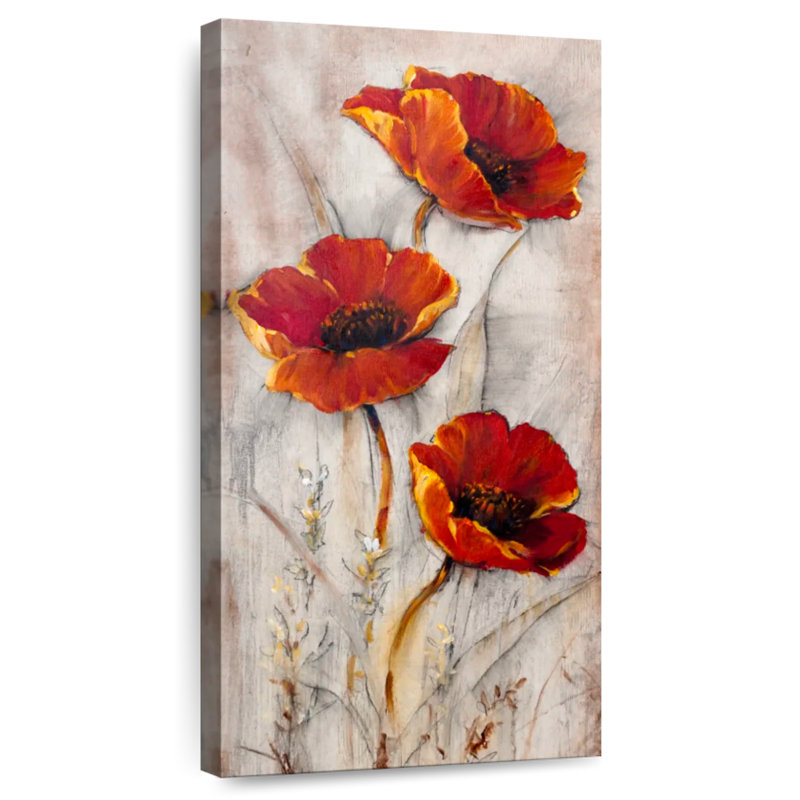 Coquelicots rouges sur taupe II