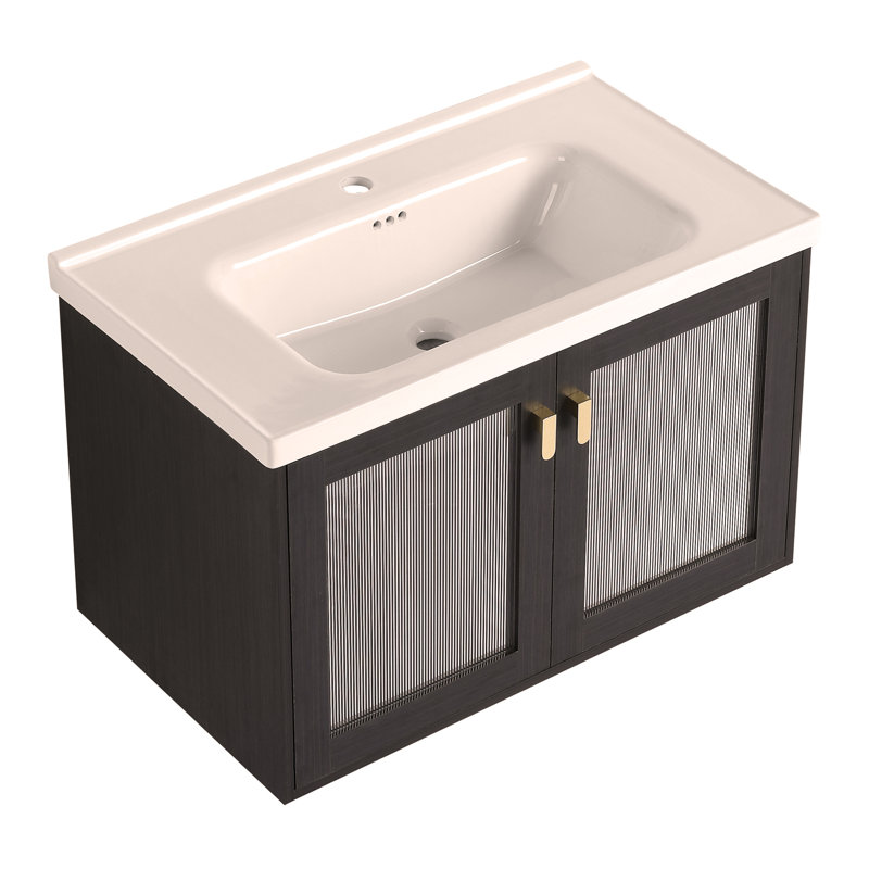 Meuble-lavabo mural 32 po avec lavabo, pour petite salle de bain