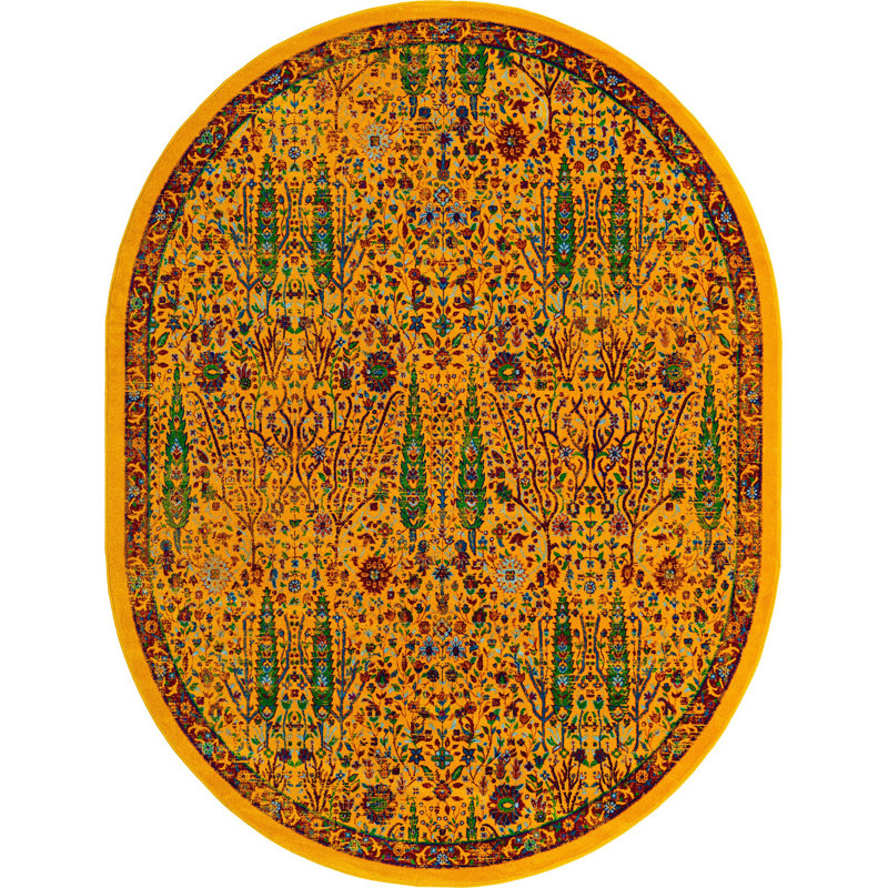 Manlia Oriental Indoor Rug, Oval 7'10" x 10'