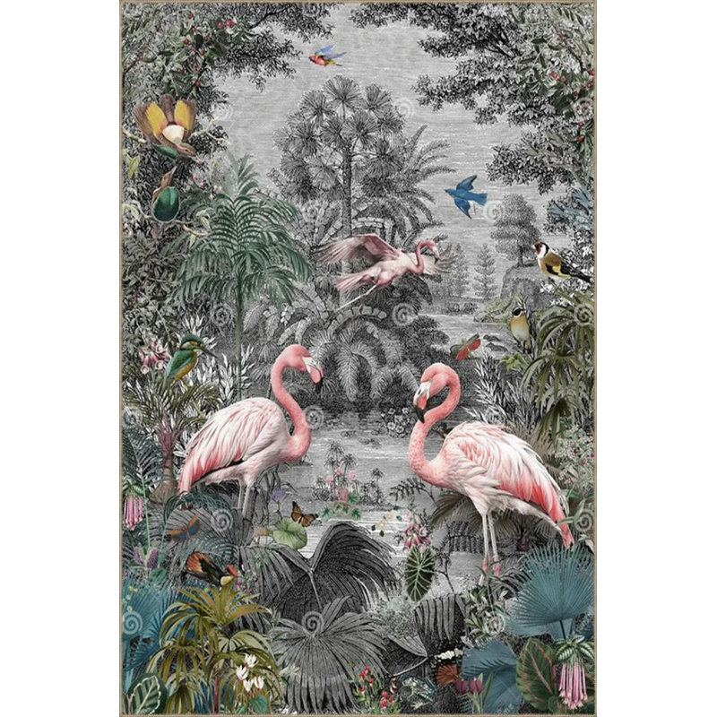 Gray Beige Themed Traditional Motif Floral Patterned Vintage Decorative Carpet, Round 3'4"