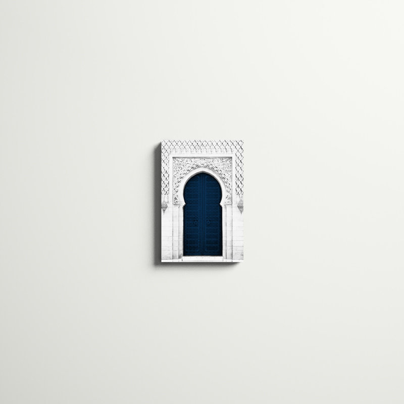 Porte bleu marine - reproduction de photo, H 48 po x l 32 po, Non, Toile tendue