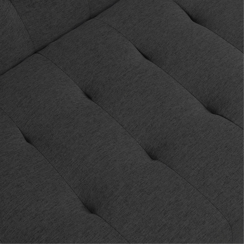 Structure en bois, pieds en acier inoxydable, futon et canapé-lit, Noir