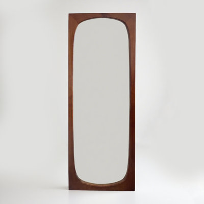 Retro Pine Frame Rectangular High-Definition Full-Length Mirror