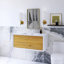 36 po Meuble-lavabo mural simple en chêne blanc mat