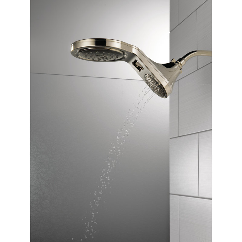 HydroRain Multi Function Adjustable Dual Shower Head, Polished Nickel