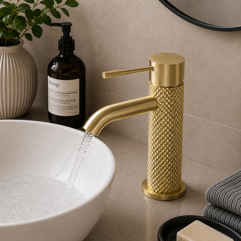  Madrid Mono Basin Mixer with Waste, Gold