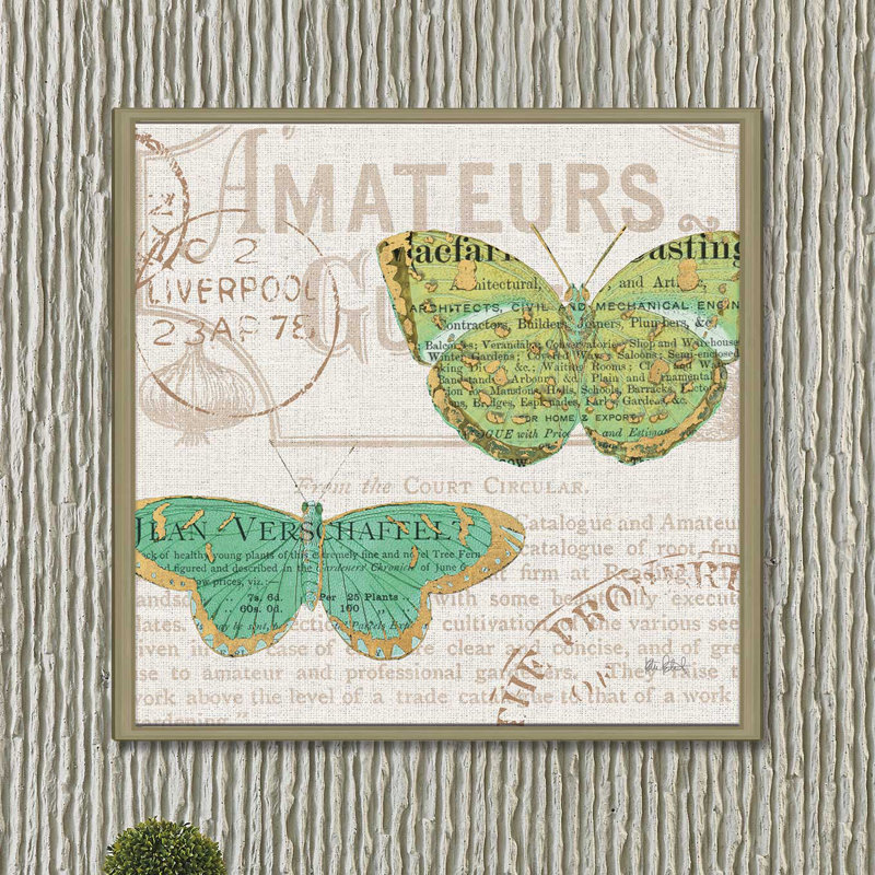 «Bookshelf Botanical IX», impression, H 21,5 po x l 21,5 po x P 2 po, Cadre flottant champagne