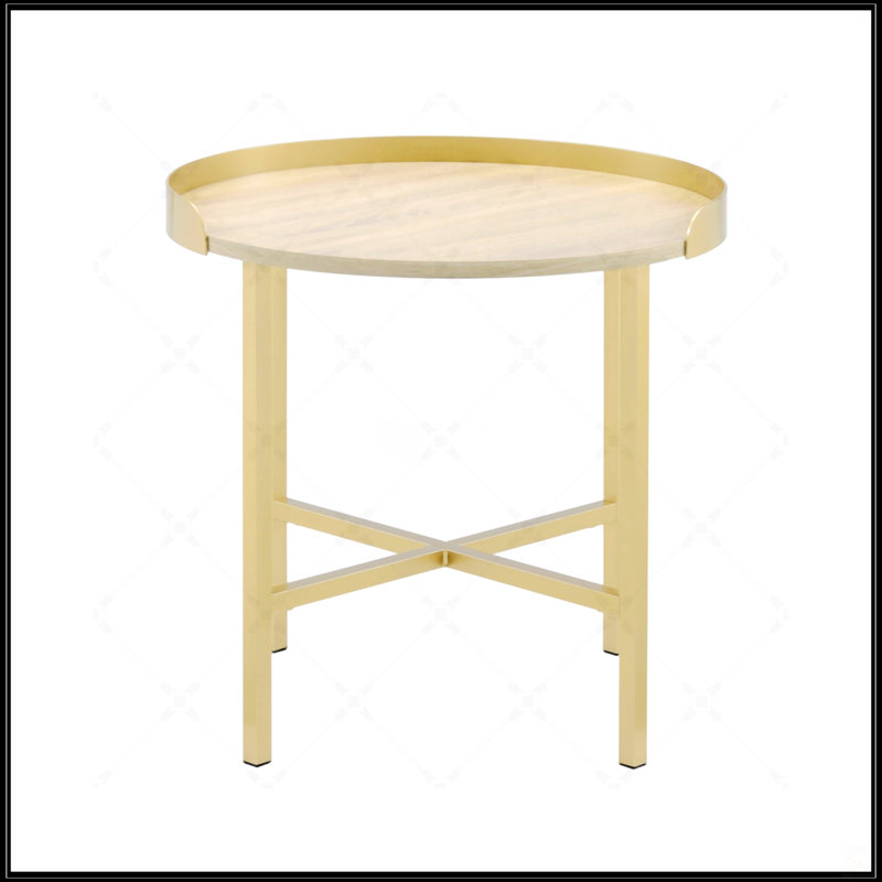 Table de bout ronde avec plateau