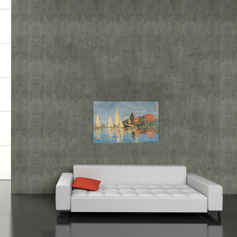 Claude Monet - No Frame Print on Wood, 64cm H x 100cm W x 1.8cm D