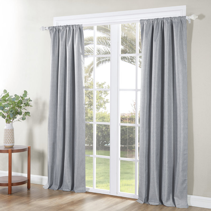 Paire de rideaux occultant et isolant avec passe-tringle Pisco, gris, L 40 po x L 84 po
