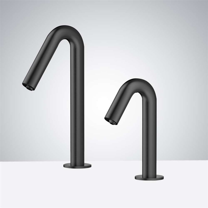 High Quality Temperature Control Sensor Faucet and Soap Dispenser, Matte Black