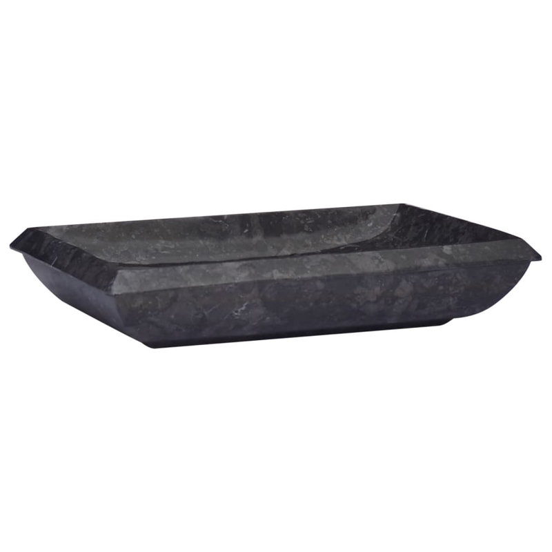 VidaXL " Marble Rectangular Bathroom Sink, Black