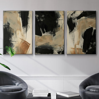 Baked Paintstrokes IV, reproduction encadrée sur toile 3 pièces